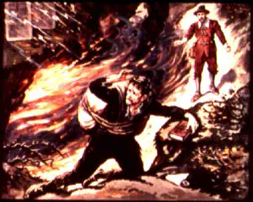 Words and fire came out of the mountain.